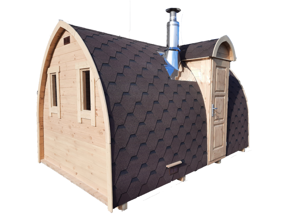 SAUNA-König, Iglu-Sauna mit Seiteneingang freigestellt aus Friedberg